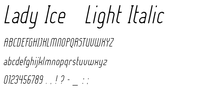 Lady Ice - Light Italic police
